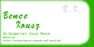 bence kousz business card